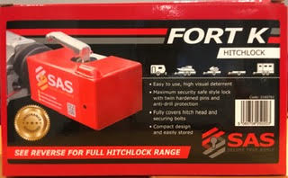 SAS Fortress K Hitch Lock - (Free delivery) heavy duty and versatile as can be fitted hitched or unhitched